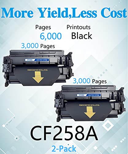 MM MUCH & MORE Compatible Toner Cartridge Replacement for HP 58A CF258A Black to Used with HP Laserjet Pro M404n M404dn M404dw MFP M428fdw M428fdn M428dw M304, (2-Pack, No-Chip)