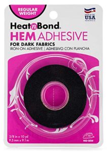 heatnbond hem iron-on adhesive, regular weight, black