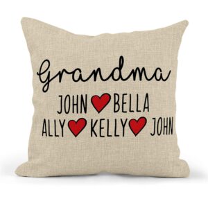 Grandma Pillow - Gifts for Grandma - Gifts for Mom from Daughter - Mom Gifts - Customized Pillow - Grandma Birthday Gifts from Grandchildren