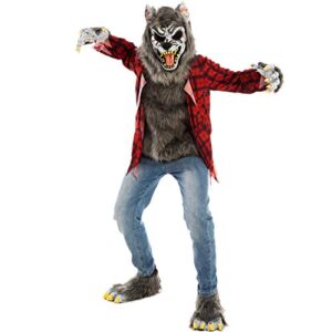 Spooktacular Creations Red Werewolf Halloween Kids Costume with Mask, Gloves and Shoes for Halloween Dress Up Parties, Festivals-S(5-7yr)