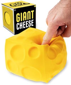 giant cheese stress ball: a squeezable stress buster that looks like a block of cheese!