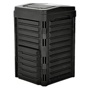 solution4patio outdoor composting bins, 89-gallon (336l), thick and sturdy, black eco-master polypropylene composter, easy assembling, large capacity, 23.62 in. w x 23.62 in. d x 39.37 in. h, 9496-us