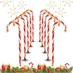 21inch candy christmas lights,10 pack candy cane lights outdoor pathway, pathway markers,christmas led yard lawn pathway markers, christmas indoor and outdoor decoration lights ul588 certified