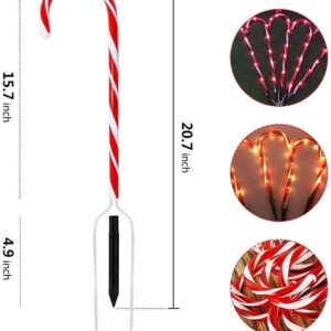 21Inch Candy Christmas Lights,10 Pack Candy Cane Lights Outdoor Pathway, Pathway Markers,Christmas LED Yard Lawn Pathway Markers, Christmas Indoor and Outdoor Decoration Lights UL588 Certified