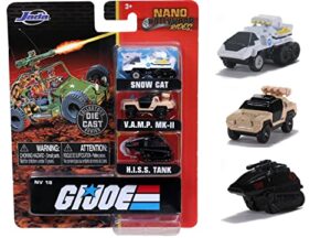 g.i. joe 1.65" nano 3-pack die-cast cars, toys for kids and adults