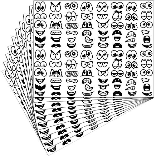 960 Pieces Halloween Stickers Eyes Mouth Stickers Cartoon Stickers Labels for Art Craft DIY Scrapbook()