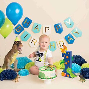 Distaratie Dinosaur Number 1 Sign Baby First Birthday Cake Smash Photo Prop Dinosaur Birthday Party Decorations Freestanding Paper Mache 1-Year-Old Number Sign