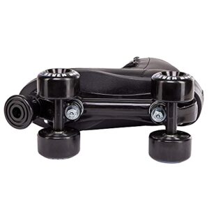 C SEVEN C7skates Quad Roller Skates | Retro Design (Black, Youth 3)