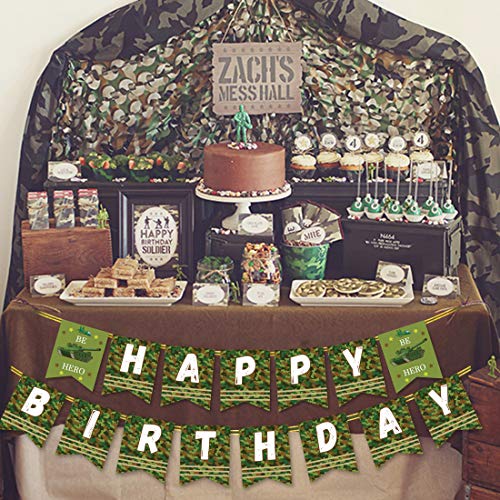 Camouflage Birthday Banner Party Decorations Camo Hero Army Soldier Birthday Party Bunting Banner Military Birthday Party Supplies