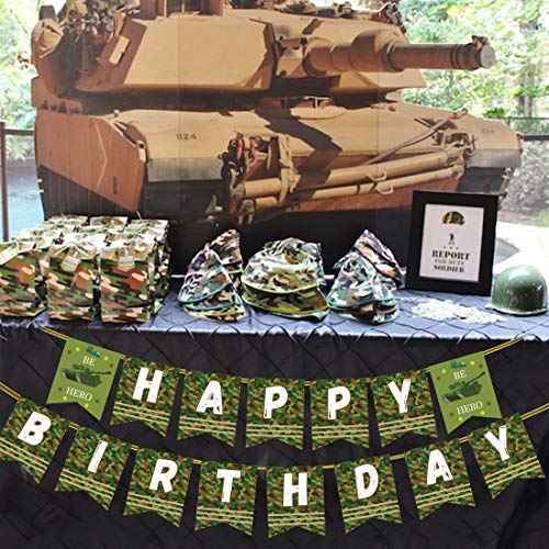 Camouflage Birthday Banner Party Decorations Camo Hero Army Soldier Birthday Party Bunting Banner Military Birthday Party Supplies