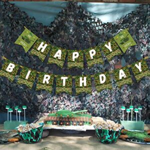 Camouflage Birthday Banner Party Decorations Camo Hero Army Soldier Birthday Party Bunting Banner Military Birthday Party Supplies