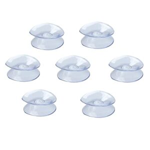 RLECS 12pcs Double Sided Suction Cups Sucker Pads for Glass, 1.18 Inch Transparent Blue PVC Plastic Small Suction Cup Without Trace