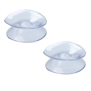 RLECS 12pcs Double Sided Suction Cups Sucker Pads for Glass, 1.18 Inch Transparent Blue PVC Plastic Small Suction Cup Without Trace