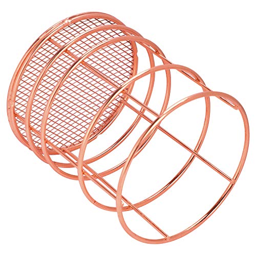 Rose Gold Metal Wire Desktop Pencil Holder Pen Cup Modern Decorative Makeup Brush Pot Multi-Use Desk Stationery Storage Organizer Container for Women, Girls, Office, Home, Dorm