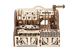 ugears 3d puzzles wooden box - diy cash register with money box - exclusive wooden model kits for adults to build - vintage wooden mechanical models - self assembly woodcraft construction kits