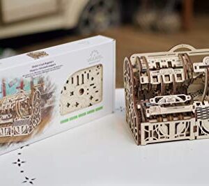 UGEARS 3D Puzzles Wooden Box - DIY Cash Register with Money Box - Exclusive Wooden Model Kits for Adults to Build - Vintage Wooden Mechanical Models - Self Assembly Woodcraft Construction Kits