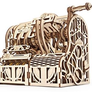 UGEARS 3D Puzzles Wooden Box - DIY Cash Register with Money Box - Exclusive Wooden Model Kits for Adults to Build - Vintage Wooden Mechanical Models - Self Assembly Woodcraft Construction Kits