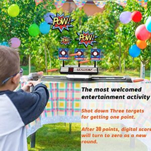 Gasince Running Shooting Target for Nerf Guns Compatible with Nerf N-Strike Elite, Mega & Rival, Electronic Scoring Auto Reset Digital Targets, Ideal Gift Toy for Kids Boys & Girls