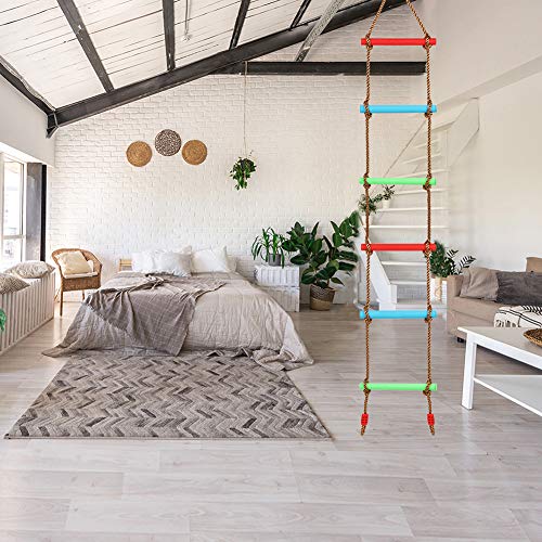 Climbing Rope Ladder for Kids Hanging Ladder for Swing Set Kids Ninja Course Obstacle Swing Accessories Backyard