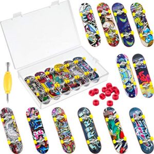 25 pieces fingerboards set mini finger skateboard fingertip movement party favors finger skate include replacement wheels and tools