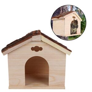 POPETPOP Guinea Pig Wooden House Bed Small Pet Animal Bed Nest Mini House for Squirrel Dutch Pig Hamster Hedgehog Rat Chinchilla