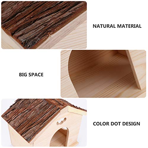 POPETPOP Guinea Pig Wooden House Bed Small Pet Animal Bed Nest Mini House for Squirrel Dutch Pig Hamster Hedgehog Rat Chinchilla