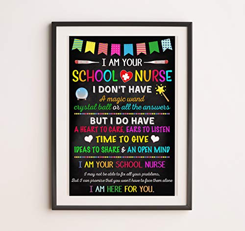 LUPPLE Posters AprilLove I am Your School Nurse I Don't Have A Magic Wand Sign, School Nurse Office Poster, School Health Office, Health Clinic Print, Chalkboard Sign