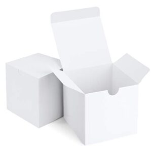 eupako gift boxes 4x4x4 50 pack white kraft paper box with lids party favor boxes for bridesmaids proposal, crafting, cupcake, wedding, christmas