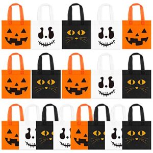 halloween party favor bags, non-woven halloween bags, halloween trick or treat party bags cat ghost pumpkin bags, halloween goodie candy bags for kids birthday halloween party favors