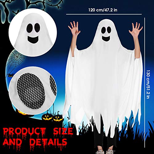 Geyoga Ghost Halloween Costume Tattered Gown Cosplay Role Play Supply Halloween Fancy Dress Costume for Child Over 8 Years Old, 4.27 x 3.94 Feet (Smile Style)