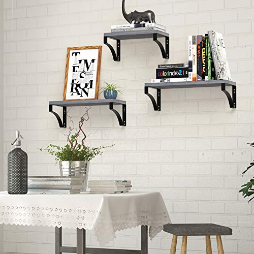 STORAGEGEAR Bathroom Floating Shelves Wall Mounted Set of 3 - Modern Stylish Design Perfect As Bookshelves, Kitchen Shelves, Bedroom Decor Shelves STFS03