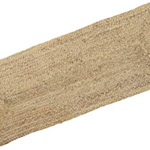 Madhu International Natural Jute Table Runner Rug, Long-Lasting Hand-Woven Rectangular Area Rug, Made from Jute Material for Indoor & Covered Door Entrances, 13 X 36 Inch