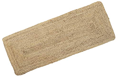 Madhu International Natural Jute Table Runner Rug, Long-Lasting Hand-Woven Rectangular Area Rug, Made from Jute Material for Indoor & Covered Door Entrances, 13 X 36 Inch