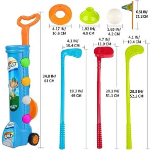 Liberry Kids Golf Clubs Set, Golf Toy with 1 Golf Cart, 3 Golf Clubs, 2 Practice Holes, 2 Golf Tees & 6 Balls, Indoor Outdoor Sports Toy for Boys Girls Ages 2 3 4 5