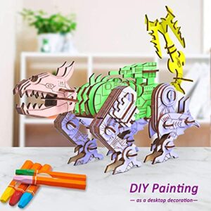 3D Wooden Puzzles for Kids - Mechanical Puzzles Gifts for Boys Ages 12-14, Adults and Teens 140 Pieces - Robot Dog Assembly Size 9.64” x 4.72” x 7.48”