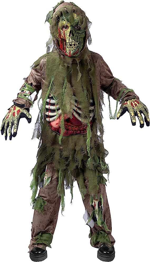 Spooktacular Creations Swamp Deluxe Skeleton Living Dead Zombie Costume for Halloween Kids Monster Role-Playing-3T(3-4yr)