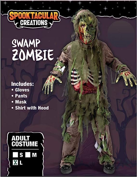 Spooktacular Creations Swamp Deluxe Skeleton Living Dead Zombie Costume for Halloween Kids Monster Role-Playing-3T(3-4yr)