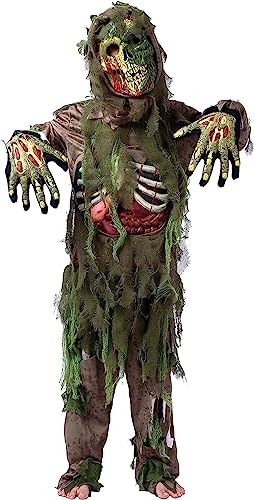 Spooktacular Creations Swamp Deluxe Skeleton Living Dead Zombie Costume for Halloween Kids Monster Role-Playing-3T(3-4yr)