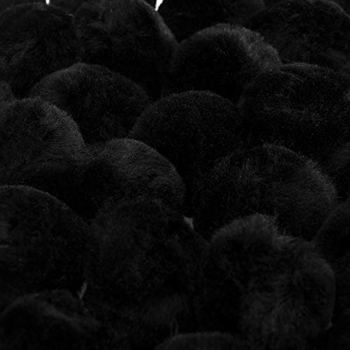 Acrylic Black Pompom Balls Halloween Costume Pom Poms Fluffy Black Pompoms Large Crafts Pom Balls Fuzzy Soft Pom Pom Balls for DIY Crafts Halloween Costume Decorations, 2 Inch (30)