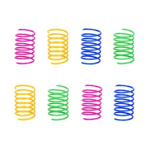 ismarten cat spring toy (60 pack), cat kittens toys plastic coil spiral springs for swatting, biting, hunting, and active healthy play (random color)