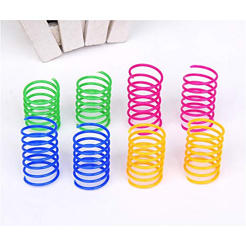 ISMARTEN Cat Spring Toy (60 Pack), Cat Kittens Toys Plastic Coil Spiral Springs for Swatting, Biting, Hunting, and Active Healthy Play (Random Color)