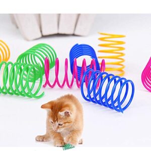 ISMARTEN Cat Spring Toy (60 Pack), Cat Kittens Toys Plastic Coil Spiral Springs for Swatting, Biting, Hunting, and Active Healthy Play (Random Color)