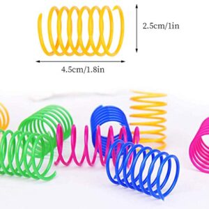 ISMARTEN Cat Spring Toy (60 Pack), Cat Kittens Toys Plastic Coil Spiral Springs for Swatting, Biting, Hunting, and Active Healthy Play (Random Color)