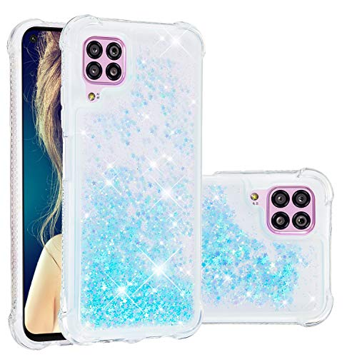 Eyilin Glitter Bling Case for Huawei P40 lite, Transparent Shockproof Liquid Quicksand Cover Silicone Soft TPU Gel Protective Phone Case