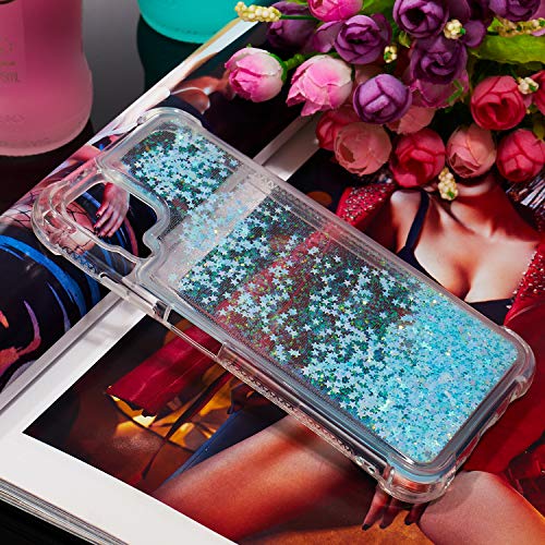 Eyilin Glitter Bling Case for Huawei P40 lite, Transparent Shockproof Liquid Quicksand Cover Silicone Soft TPU Gel Protective Phone Case