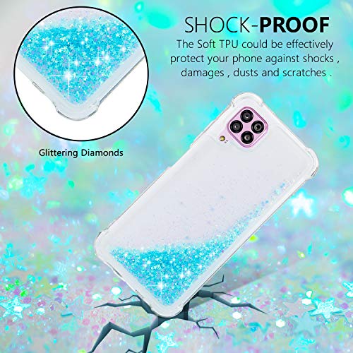 Eyilin Glitter Bling Case for Huawei P40 lite, Transparent Shockproof Liquid Quicksand Cover Silicone Soft TPU Gel Protective Phone Case