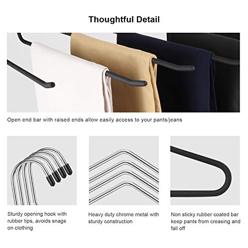 DOIOWN Pants Hangers 28 Pack Non Slip Slack Hangers Open Ended Trousers Hangers Space Saving Metal Jeans Hangers for Pants, Slacks, Towels