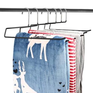 doiown blanket hangers comforters hangers heavy duty stainless steel hangers with black vinyl coating non slip organizer hangers for quilts, bedding,towels, table clothes, rugs (6 pack)