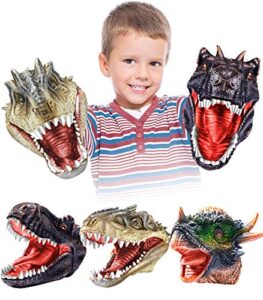 dinosaur puppet toy for boy 8-12, geyiie dino toys puppets for girls toddler, dinosaurio indominus battle toys for kids 5-7 velociraptor head toys valentine gif