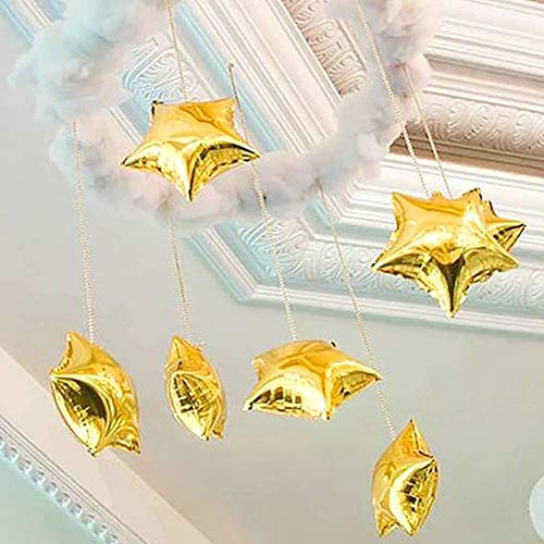 [10 Pack] Star Shape Foil Balloons, 18" Mylar Aluminum Foil Balloons 45cm Decorations for Birthday Party Wedding Engagement Party Celebration Holiday Show Party Activities (Gold, 18 Inch)